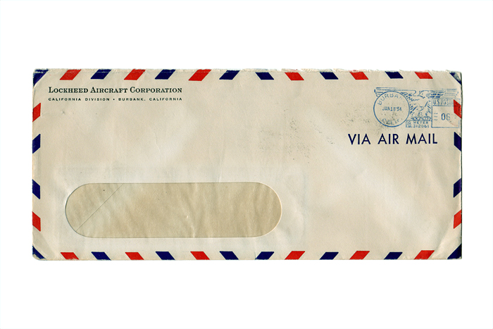 Aerospace Ephemera: Envelope, Lockheed Aircraft Corporation, Postmarked 1954